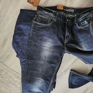 Dark blue, washed jeans